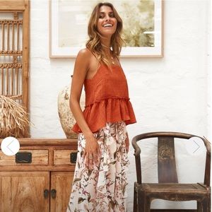 Fortunate One Sun Meets Skin Crop Top in Rust (XS)